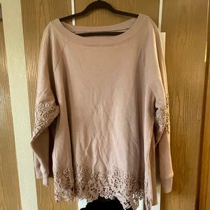 Maurices Pink lace pullover